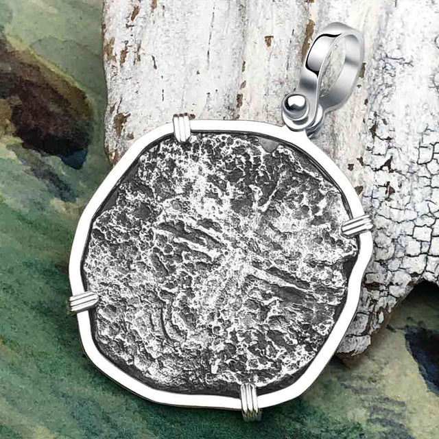 Concepcion Shipwreck 8 Reale Silver Piece Sterling Silver Pendant