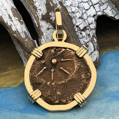 Biblical Widow's Mite 14K Gold Pendant