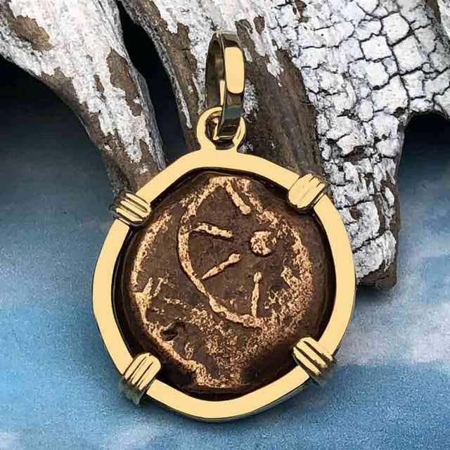Biblical Widow's Mite 14K Gold Pendant