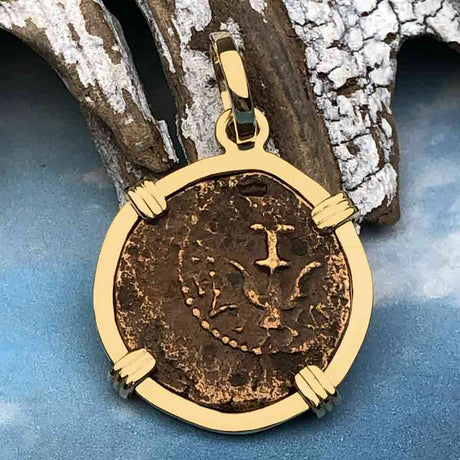 Biblical Widow's Mite 14K Gold Pendant