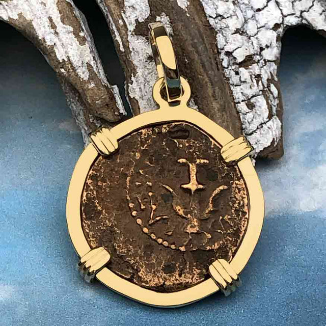 Biblical Widow's Mite 14K Gold Pendant