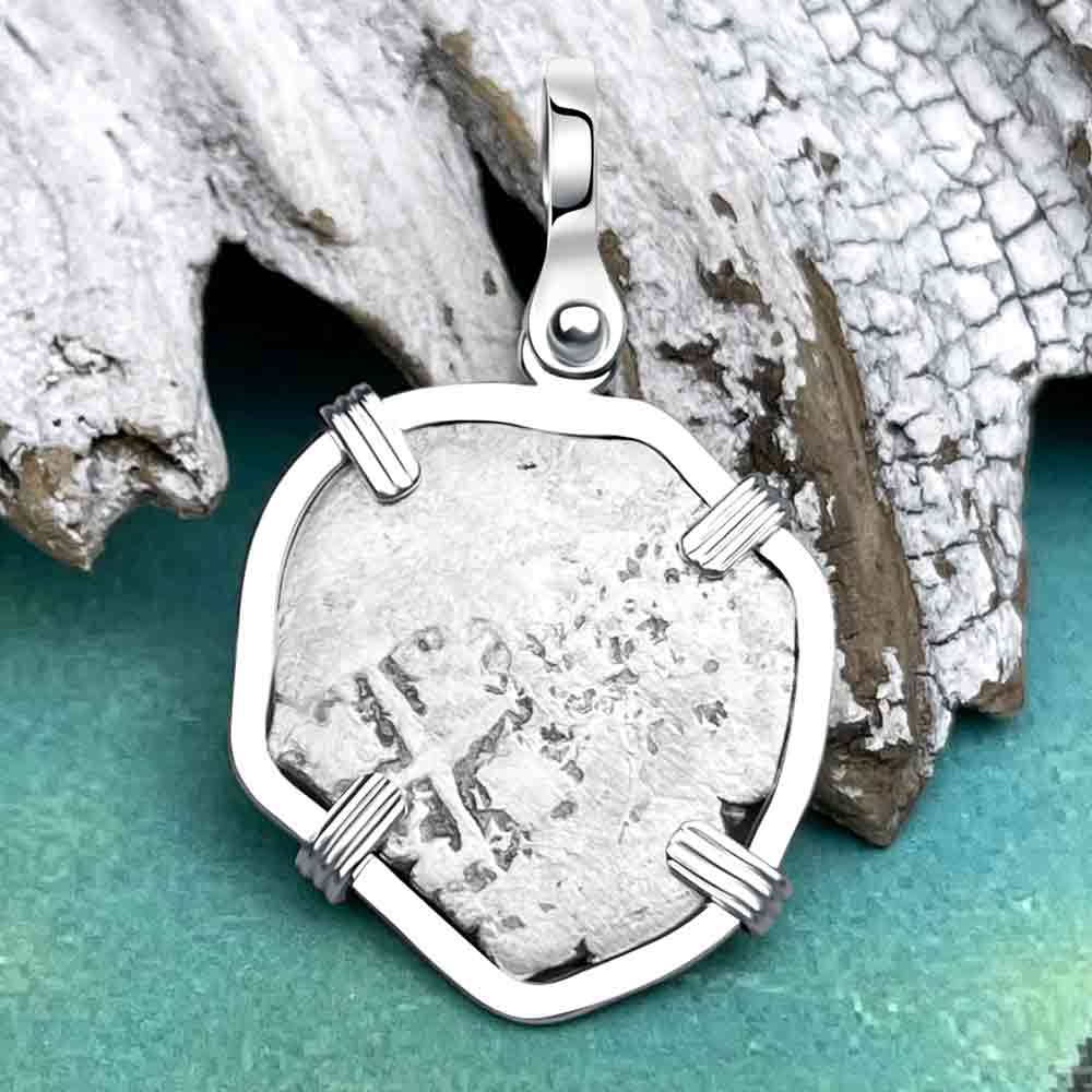 1658 Consolacion Shipwreck Pirate Era Spanish 1 Reale Piece of Eight Sterling Silver Pendant