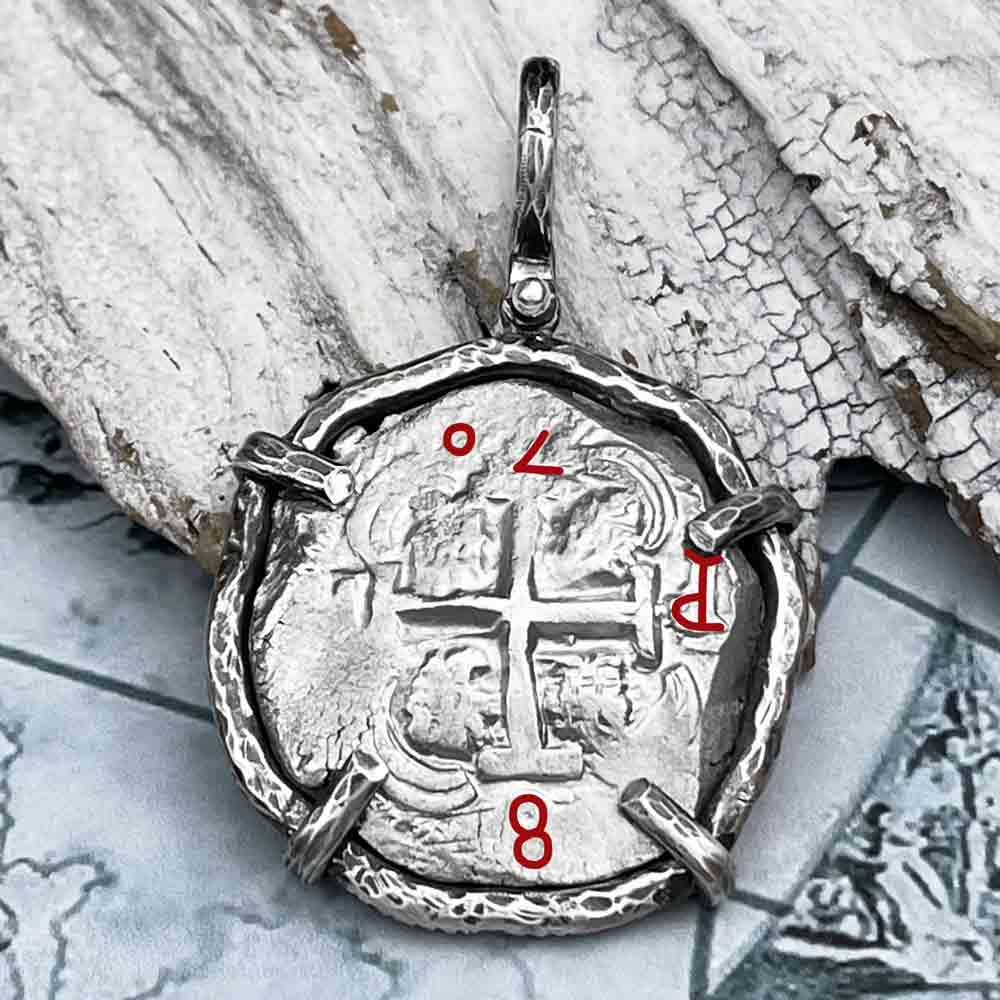 Pirate Era 1740 Spanish 8 Reale "Piece of Eight" Sterling Silver TORTUGA COLLECTION Pendant