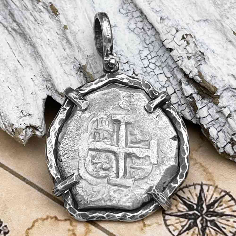 Pirate Era 1752 Spanish 8 Reale "Piece of Eight" Sterling Silver TORTUGA COLLECTION Pendant