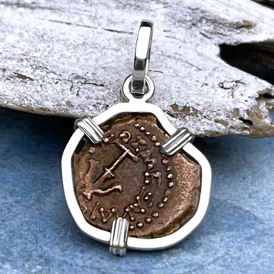 Biblical Widow's Mite in a Sterling Silver Pendant