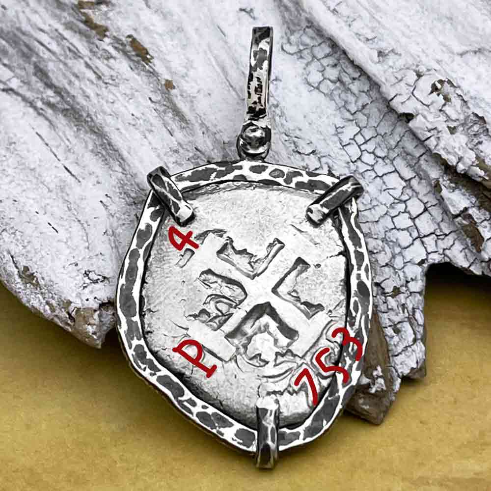 Pirate Era 1753 Spanish 4 Reale "Piece of Eight" Sterling Silver TORTUGA COLLECTION Pendant