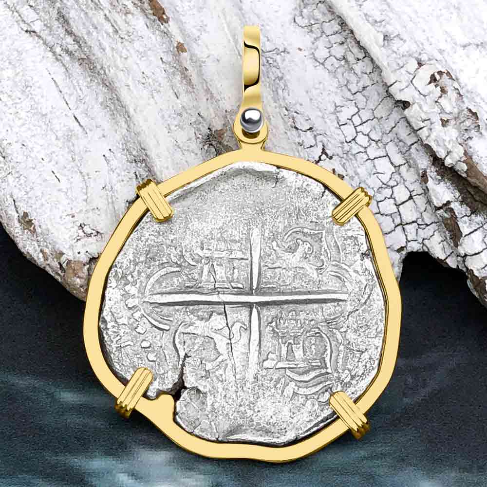 Mel Fisher's Atocha Rare 4 Reale Shipwreck Coin 14K Gold Pendant