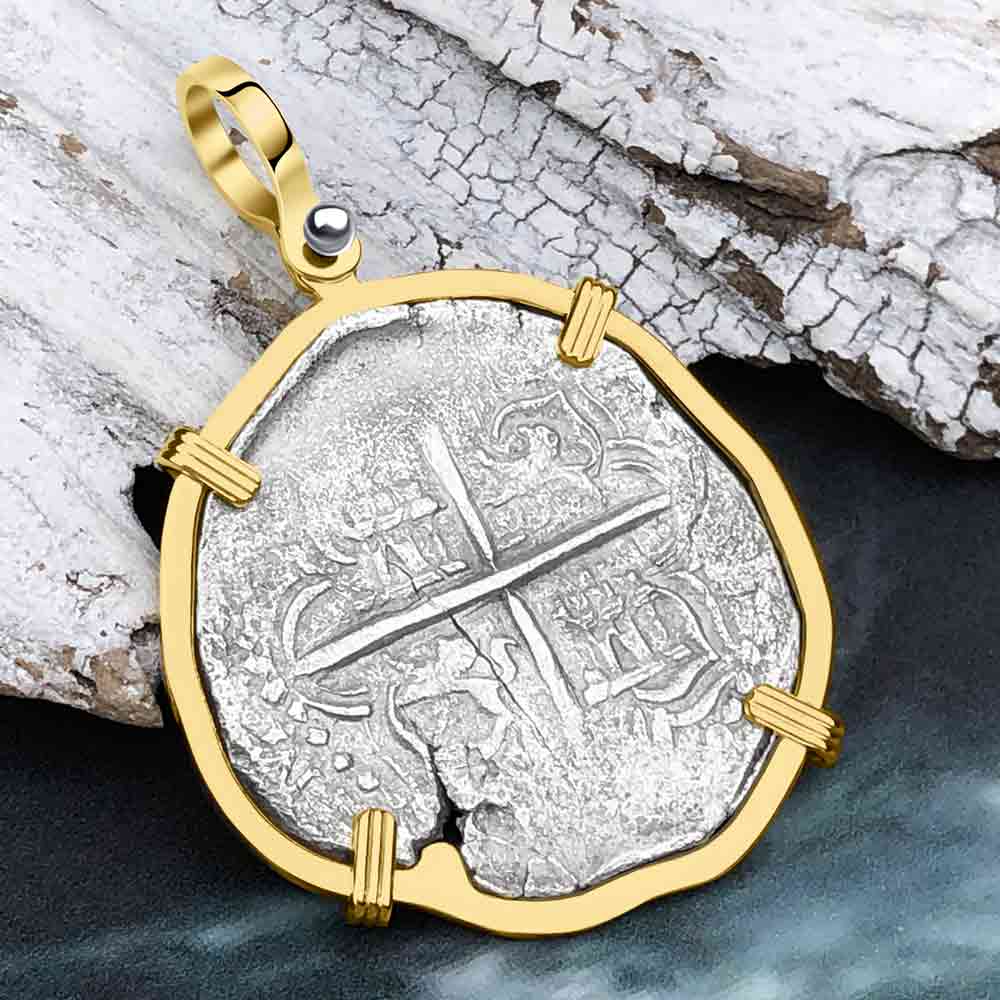 Mel Fisher&#39;s Atocha Rare 4 Reale Shipwreck Coin 14K Gold Pendant
