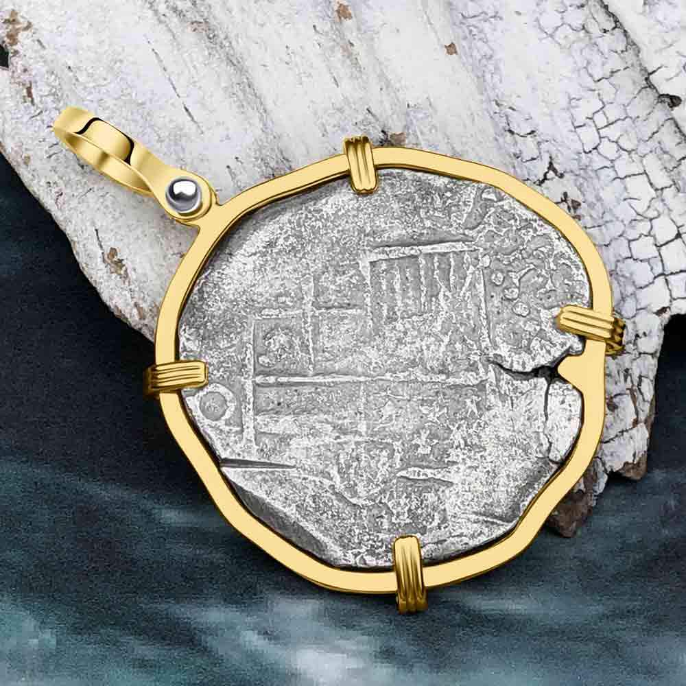 Mel Fisher&#39;s Atocha Rare 4 Reale Shipwreck Coin 14K Gold Pendant