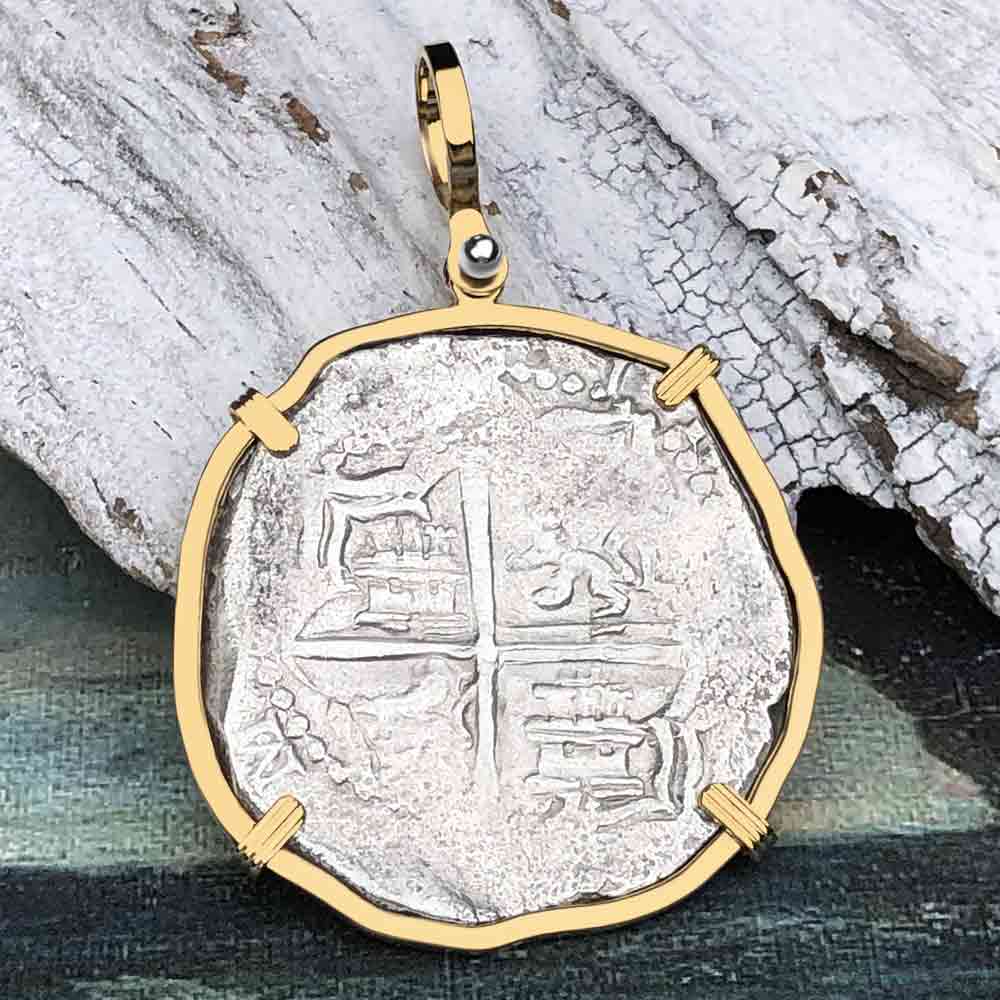 Amazon.com: Antique Finished Pieces of Eight Coin Necklace Pewter Replica  of Spanish Coin - Handcrafted in USA (20 Inch Chain Length) : Handmade  Products