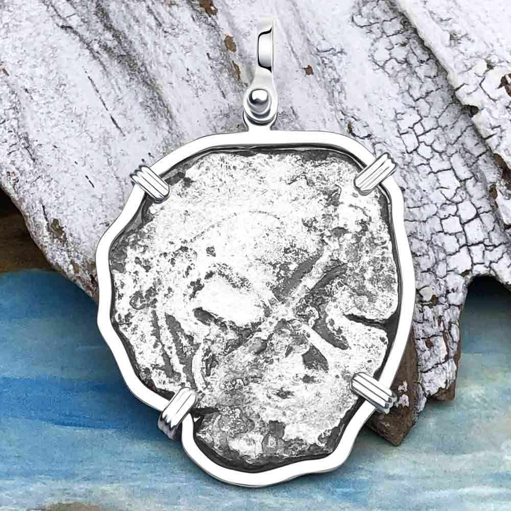 Concepcion Shipwreck Spanish 4 Reale Silver Piece of Eight Sterling Silver Pendant
