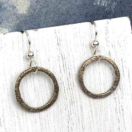 Deep Golden Bronze Celtic Ring Money Earrings
