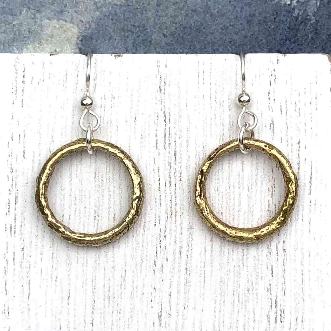 True Golden Bronze Celtic Ring Money Earrings