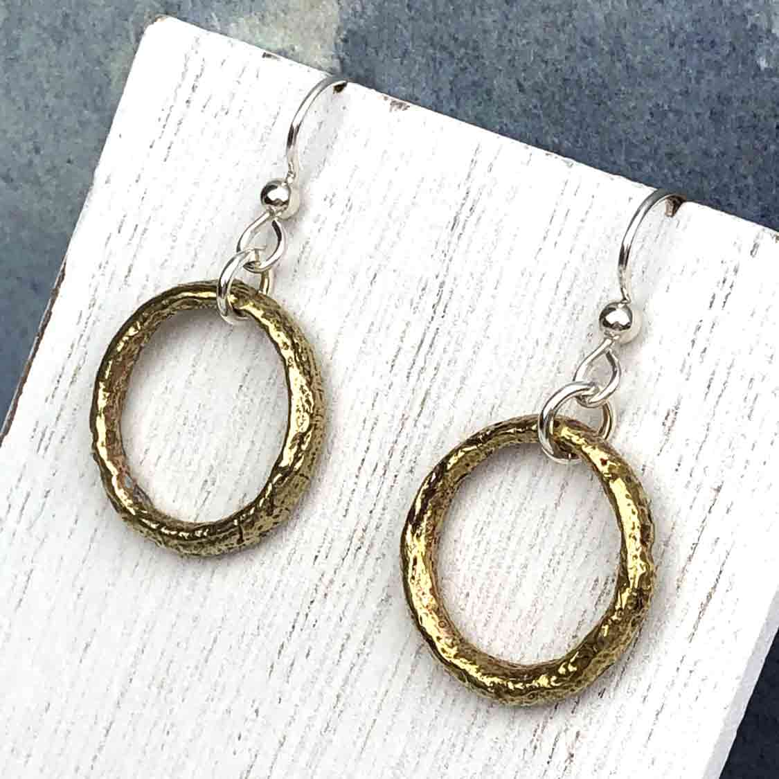 True Golden Bronze Celtic Ring Money Earrings