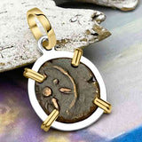 Biblical Widow's Mite 14K Gold and Sterling Silver Pendan