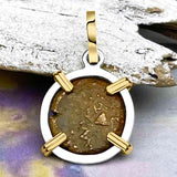 Biblical Widow's Mite 14K Gold and Sterling Silver Pendan