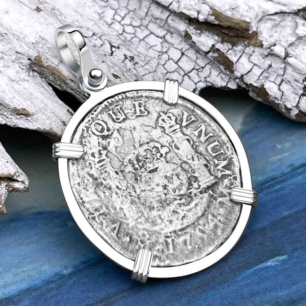 El Cazador Shipwreck Rare 1754 Pillar Dollar 2 Reale Sterling Silver Treasure Coin Pendant 