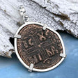 Byzantine Bronze Follis Coin - May Jesus Christ Conquer in a Sterling Silver Pendant