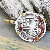Atocha Era Land Find Spanish 2 Reale Piece of Eight 14K Gold and Sterling Silver Pendant