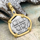 Atocha Era Land Find Spanish 1 Reale Piece of Eight 14K Gold Pendant 