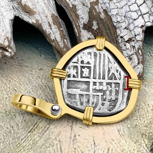 Atocha Era Land Find Spanish 1 Reale Piece of Eight 14K Gold Pendant 