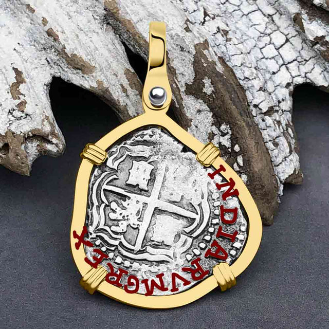 Atocha Era Land Find Spanish 1 Reale Piece of Eight 14K Gold Pendant 