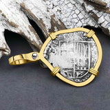 Atocha Era Land Find Spanish 1 Reale Piece of Eight 14K Gold Pendant 