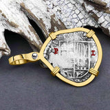 Atocha Era Land Find Spanish 1 Reale Piece of Eight 14K Gold Pendant