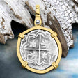 Atocha Era Land Find Spanish 1 Reale Piece of Eight 14K Gold Pendant