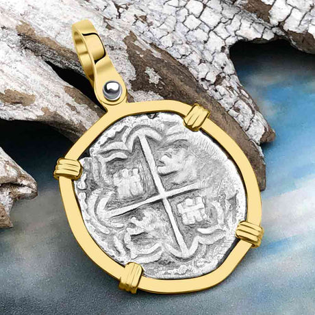 Atocha Era Land Find Spanish 1 Reale Piece of Eight 14K Gold Pendant