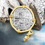Atocha Era Land Find Spanish 1 Reale Piece of Eight 14K Gold Pendant