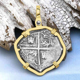 Atocha Era Land Find Spanish 2 Reale Piece of Eight 14K Gold Pendant