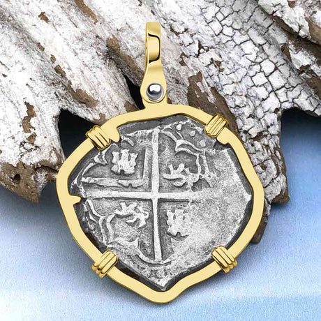 Atocha Era Land Find Spanish 2 Reale Piece of Eight 14K Gold Pendant
