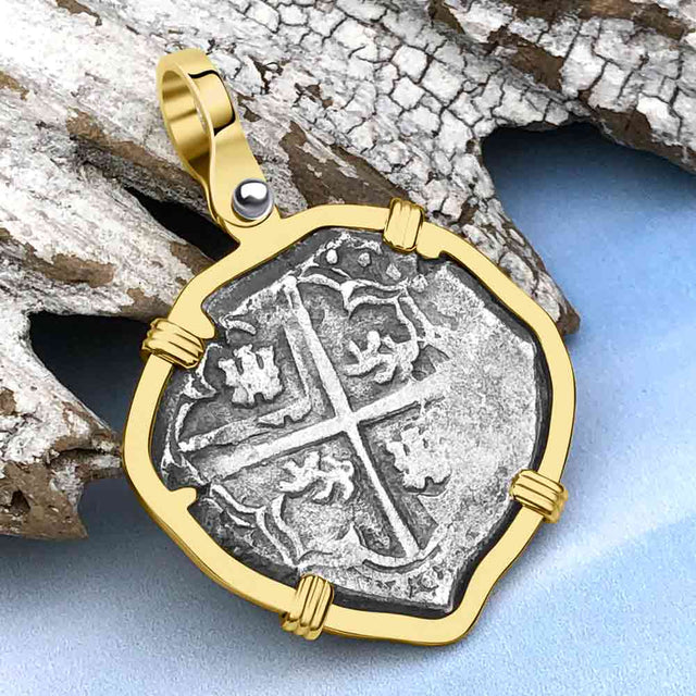Atocha Era Land Find Spanish 2 Reale Piece of Eight 14K Gold Pendant