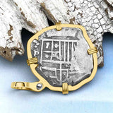 Atocha Era Land Find Spanish 2 Reale Piece of Eight 14K Gold Pendant