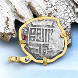 Atocha Era Land Find Spanish 2 Reale Piece of Eight 14K Gold Pendant