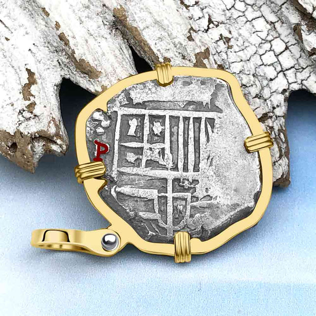 Atocha Era Land Find Spanish 2 Reale Piece of Eight 14K Gold Pendant