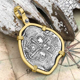 Atocha Era Land Find Spanish 2 Reale Piece of Eight 14K Gold Pendant