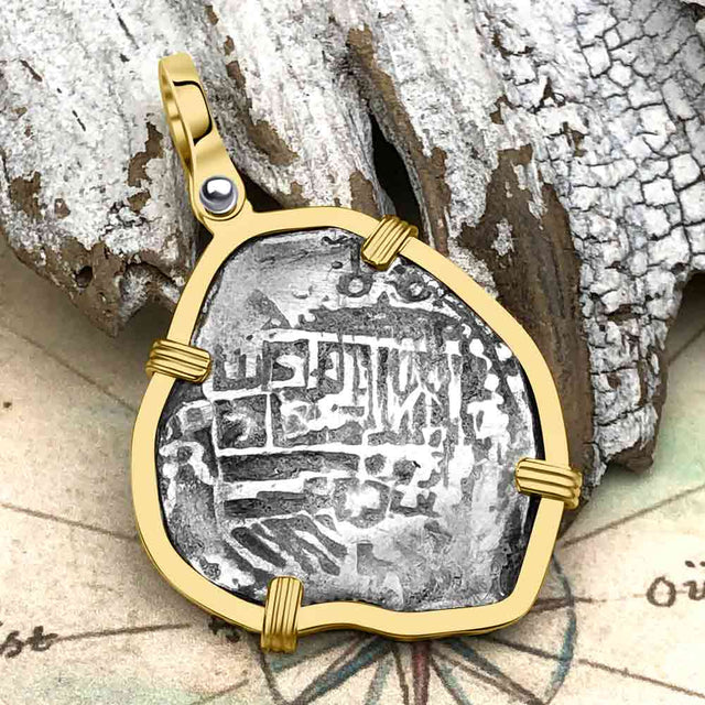 Atocha Era Land Find Spanish 2 Reale Piece of Eight 14K Gold Pendant