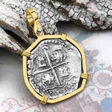 Atocha Era Land Find Spanish 2 Reale Piece of Eight 14K Gold Pendant