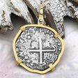 RARE DATED Atocha Era Land Find Spanish 2 Reale Piece of Eight 14K Gold Pendant