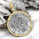 Atocha Era Land Find Spanish 2 Reale Piece of Eight 14K Gold Pendant