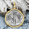 Atocha Era Land Find Spanish 2 Reale Piece of Eight 14K Gold Pendant