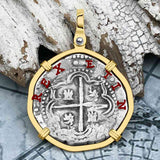Atocha Era Land Find Spanish 2 Reale Piece of Eight 14K Gold Pendant