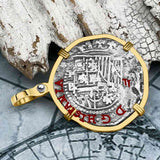 Atocha Era Land Find Spanish 2 Reale Piece of Eight 14K Gold Pendant