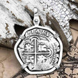 Atocha Era Land Find Spanish 2 Reale Piece of Eight 14K White Gold Pendant