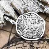 Atocha Era Land Find Spanish 2 Reale Piece of Eight 14K White Gold Pendant