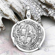 RARE Atocha Era Land Find Spanish 1 Reale Piece of Eight 14K White Gold Pendant
