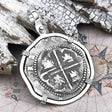 Atocha Era Land Find Spanish 2 Reale Piece of Eight 14K White Gold Pendant