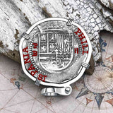 Atocha Era Land Find Spanish 2 Reale Piece of Eight 14K White Gold Pendant